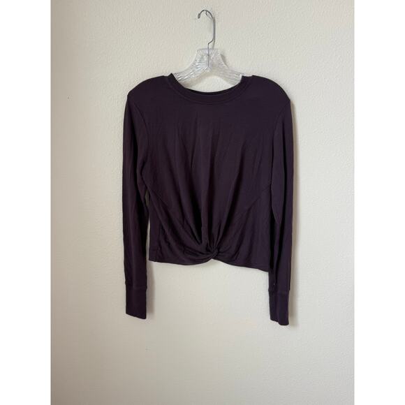 Athleta Twist Front Sweatshirt Long Sleeve Top in Wild Raisin Size XS - Picture 2 of 7